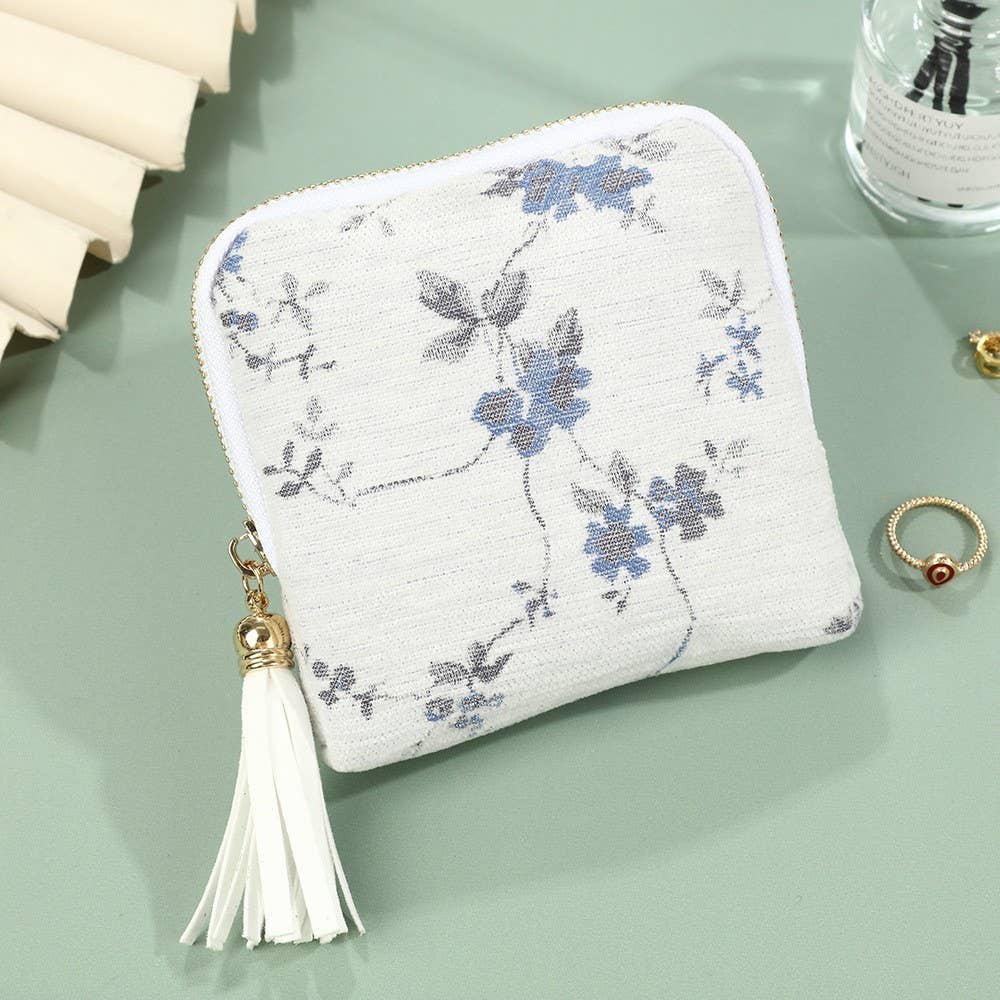 Jewelry Pouch Wallet - Floral Jacquard Mini