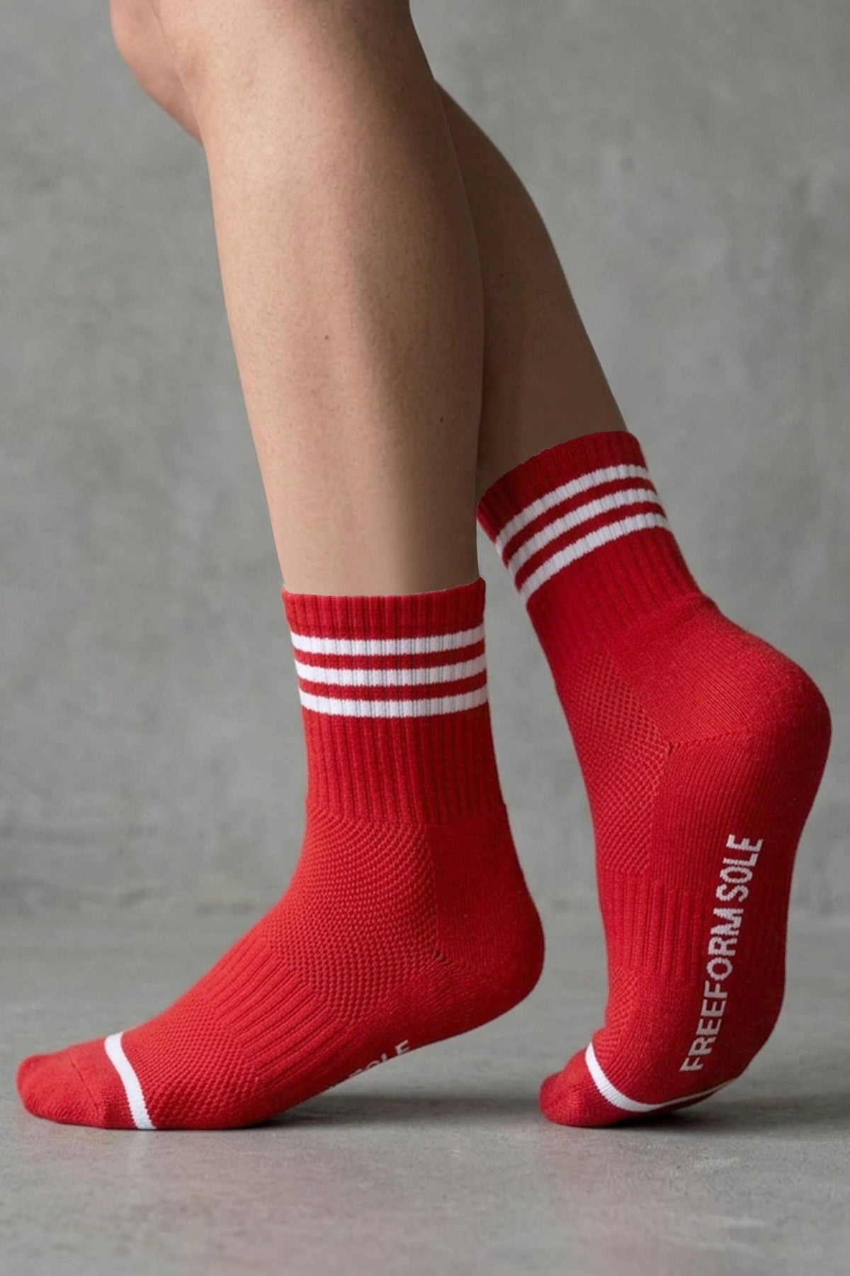 Socks - Red Triple Ring Crew