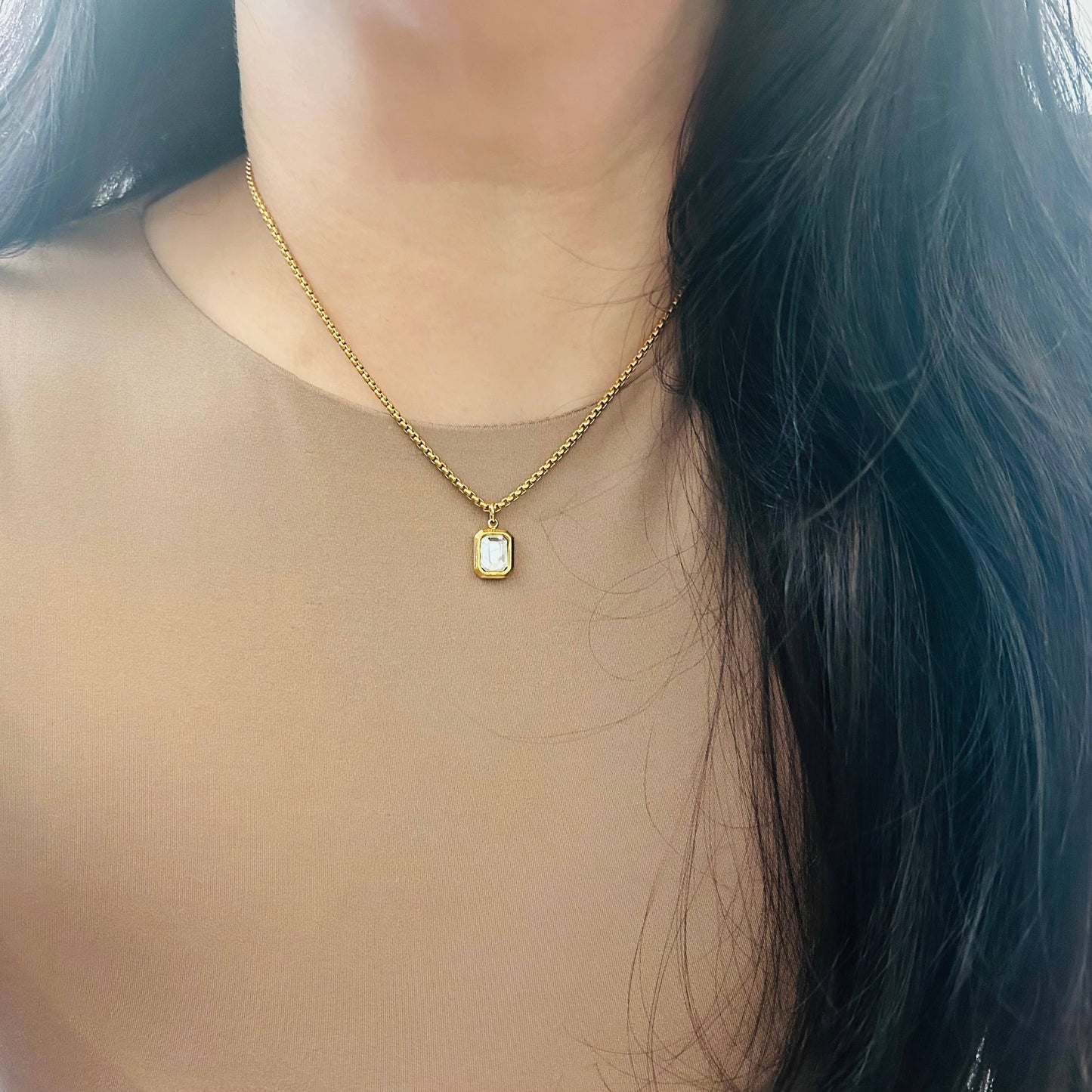 Necklace - Clear Glass Pendant Layering