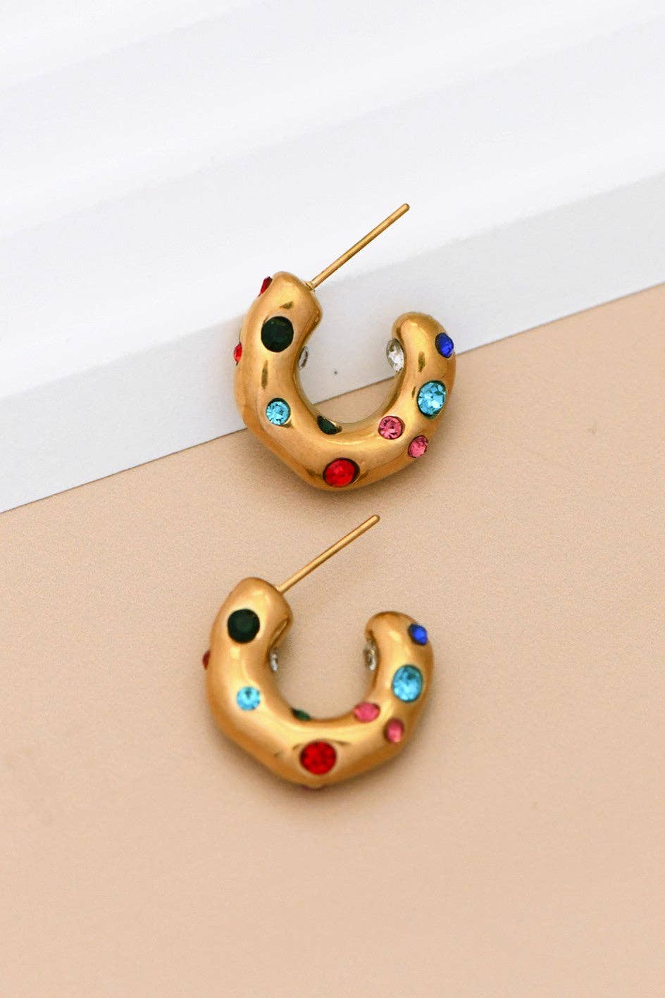 18K Gold Plated Rainbow Color Earrings
