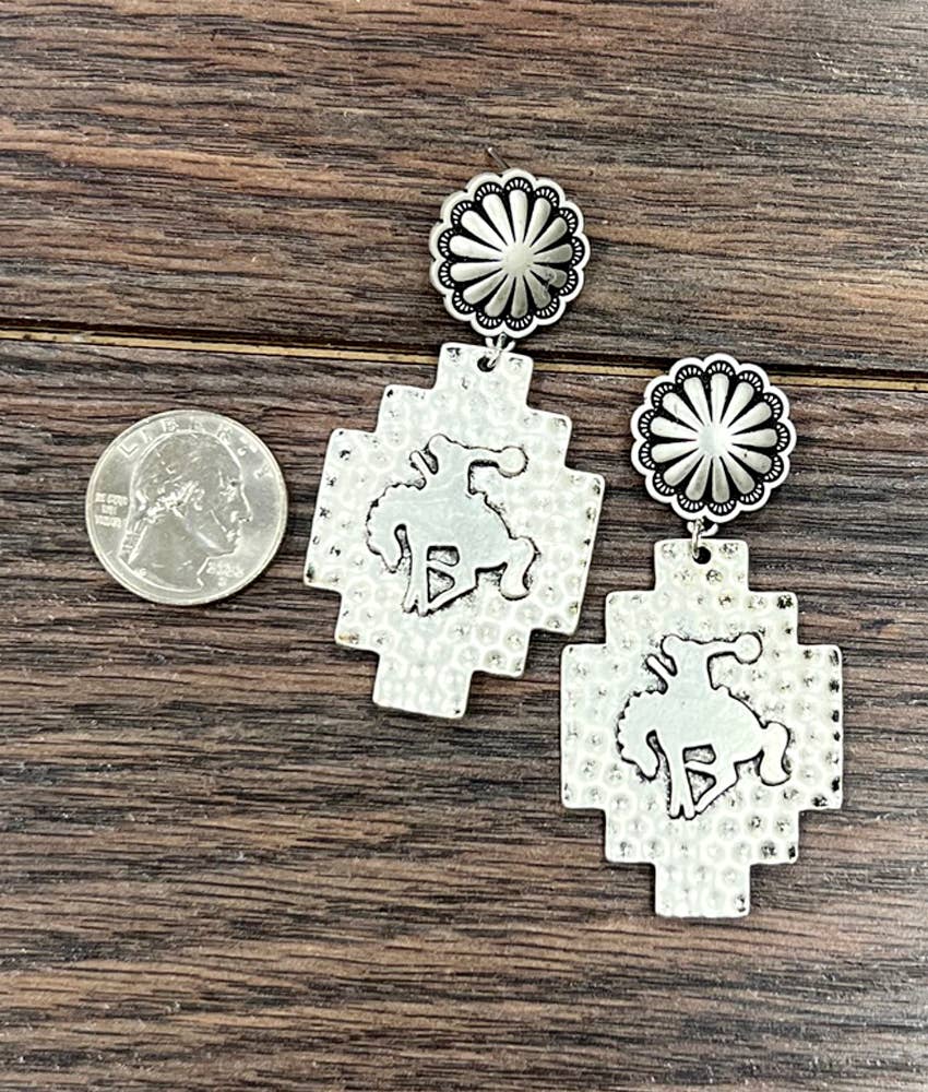 Earrings - Western Bronc Post