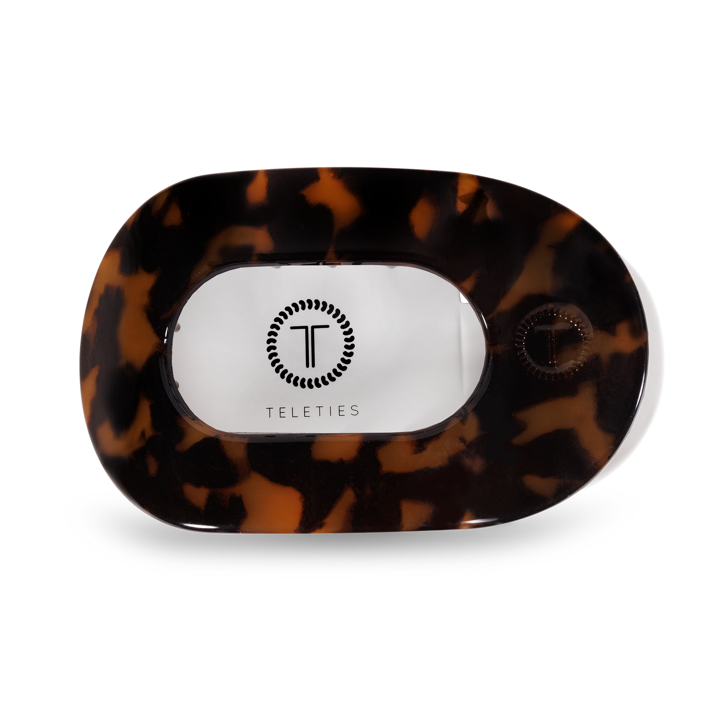 Teleties Hair Clip - Large Flat Round Tortoise