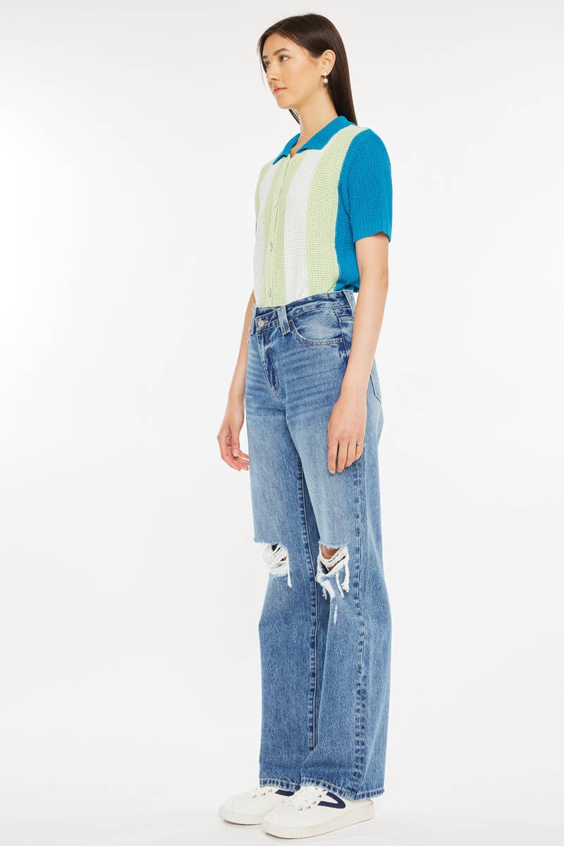 Bottoms | KanCan Jeans High Rise 90's Criss Cross Striaght