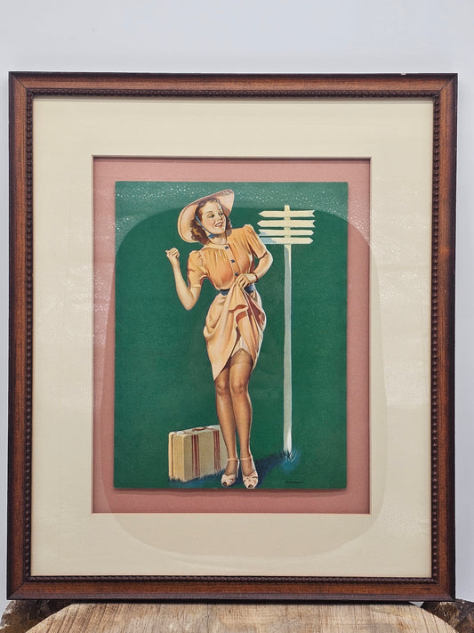 Collectibles | Vintage 1940 Pin Up Elvgreen Hitchhiking