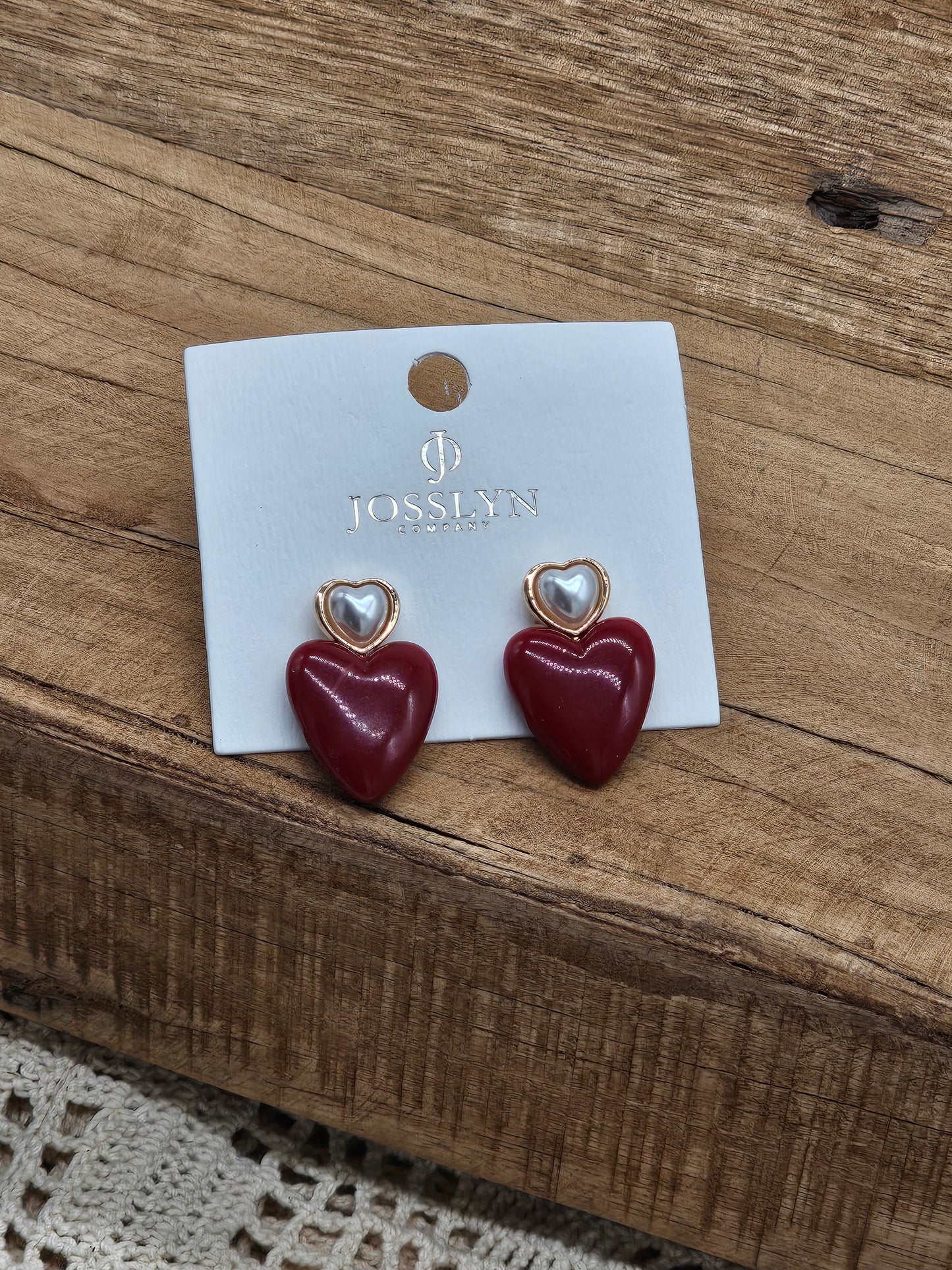 Double Heart Pearl Drop