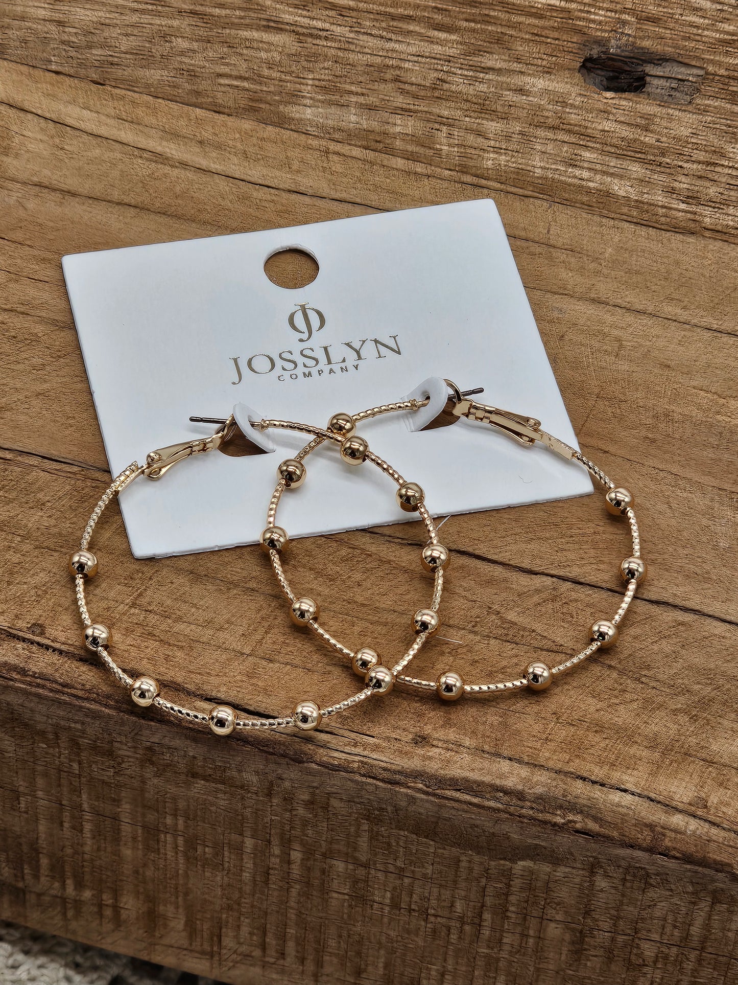 Gold Beaded Ball Hoop