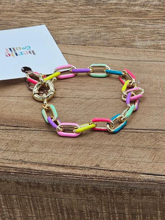 Candy Enamel Chain Bracelet