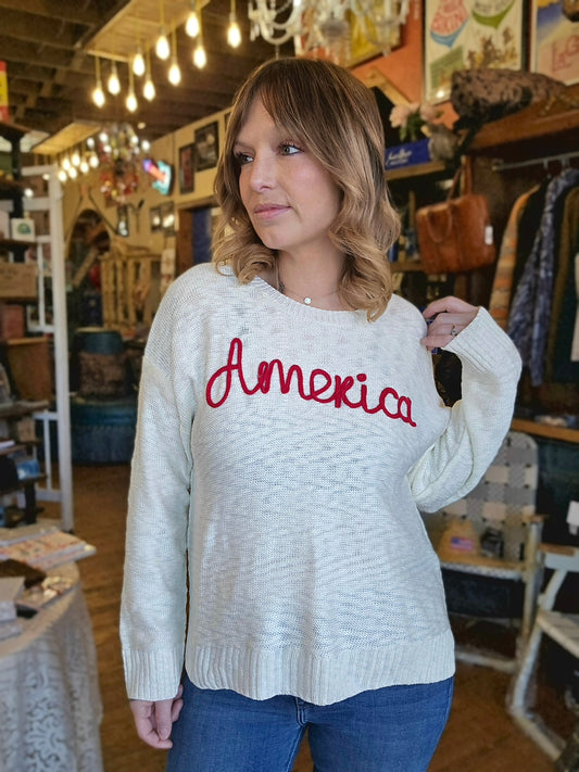 America Knit Loose Sweater