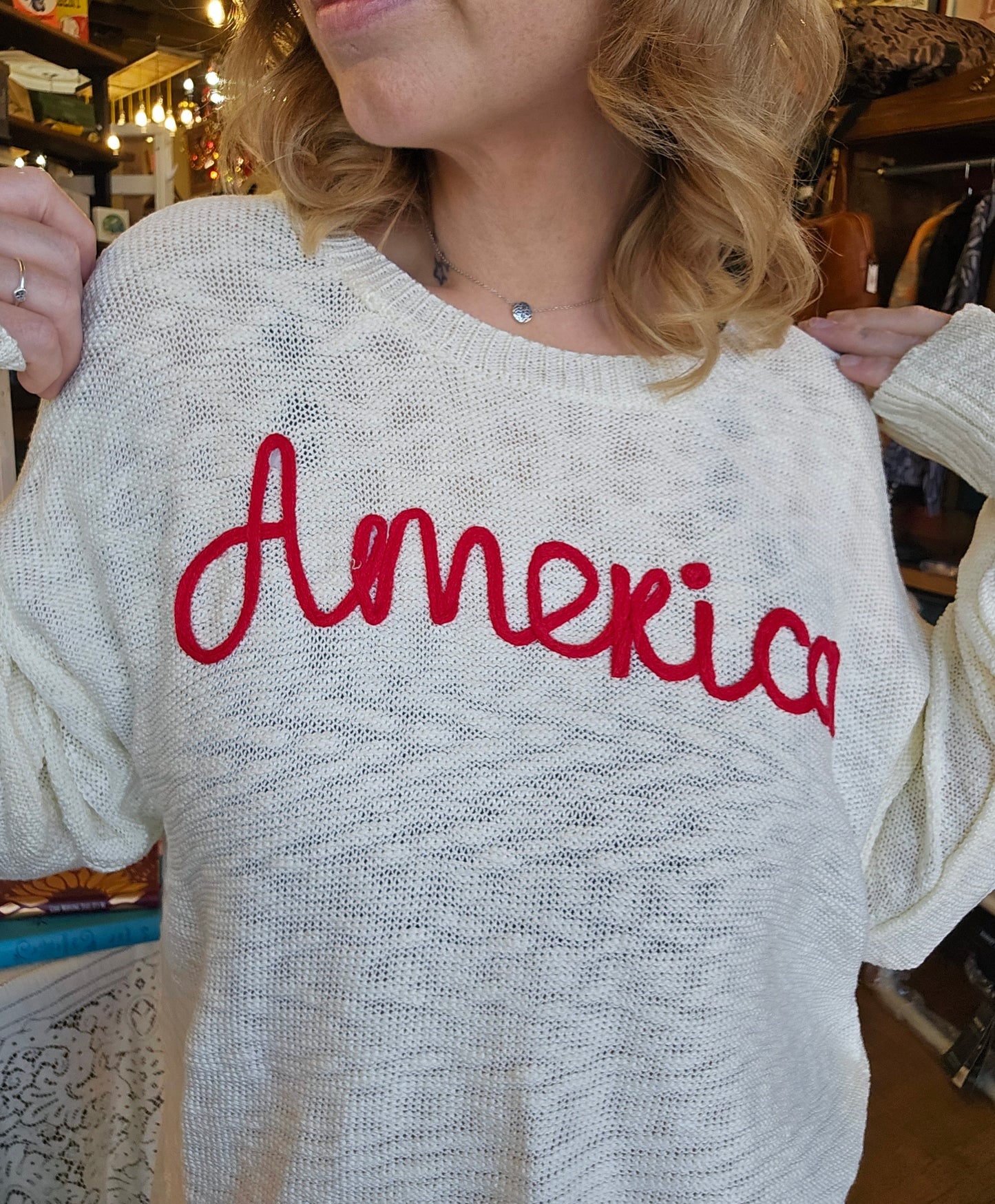 America Knit Loose Sweater