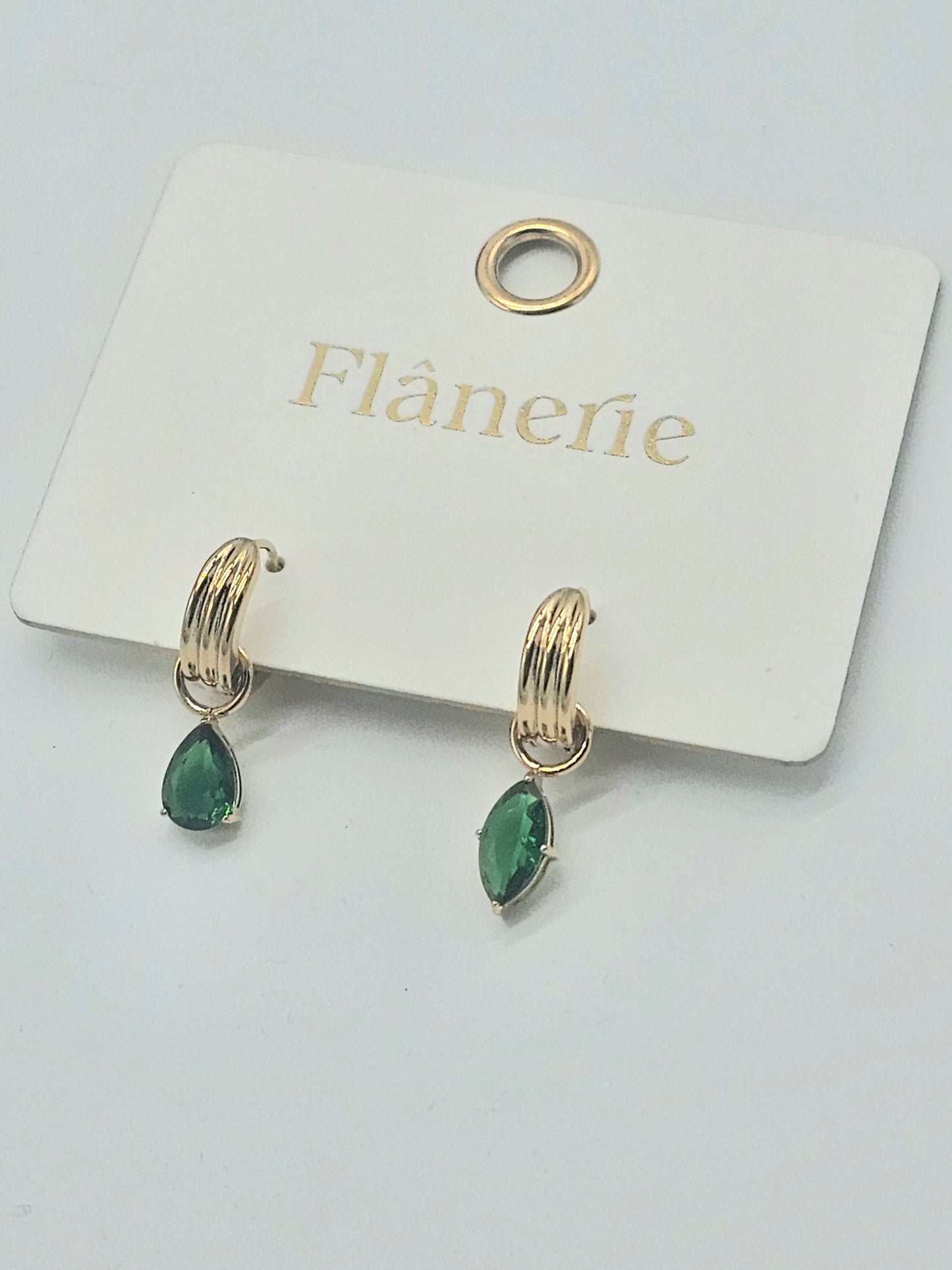 Earrings - Green Saffron Teardrop