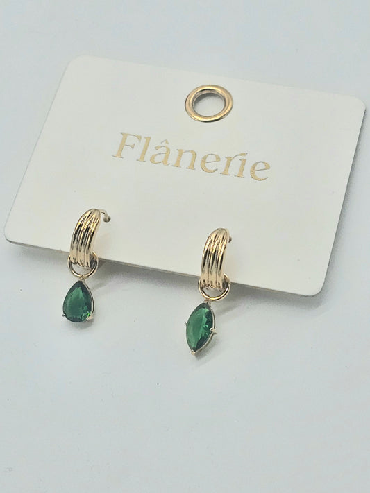 Earrings - Green Saffron Teardrop