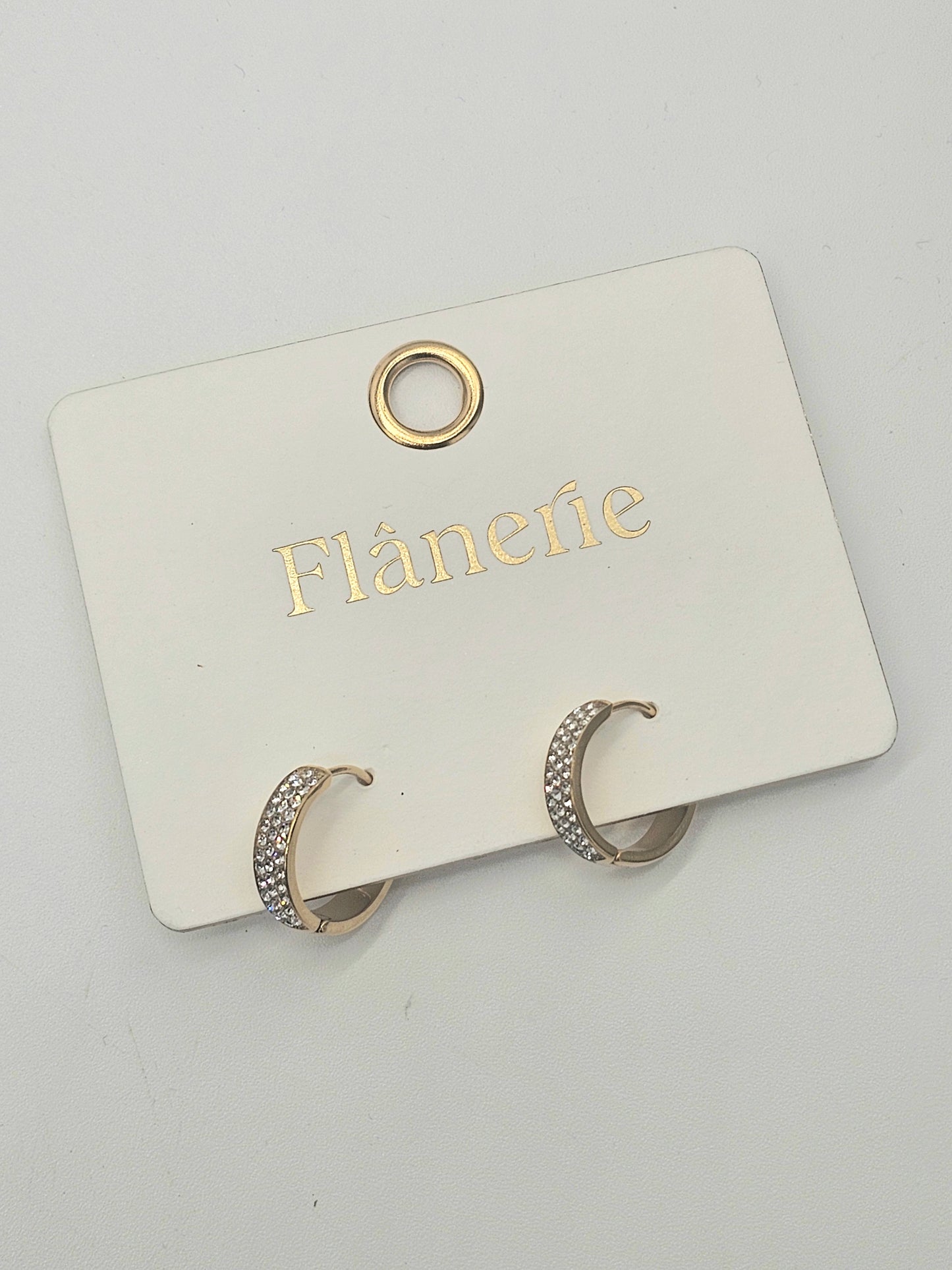 Earrings - Yellow Gold Zephira Pave Hoop