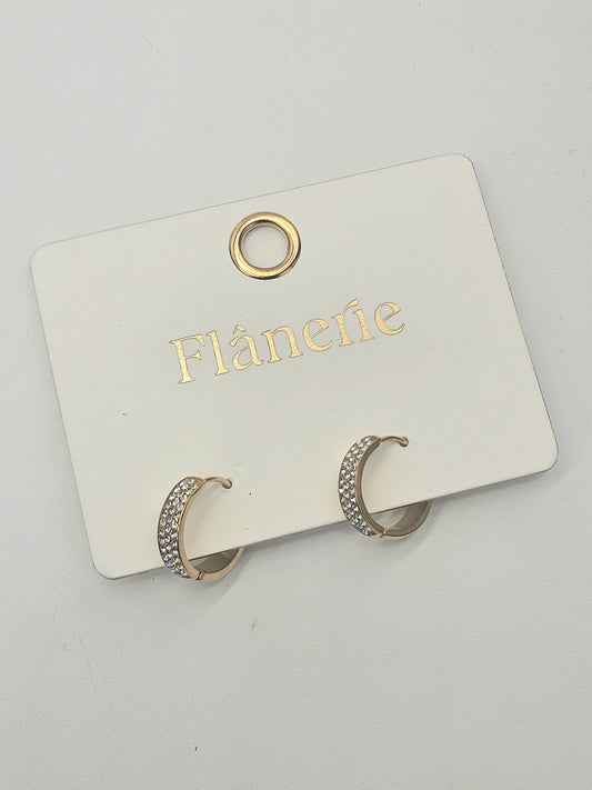 Earrings - Yellow Gold Zephira Pave Hoop