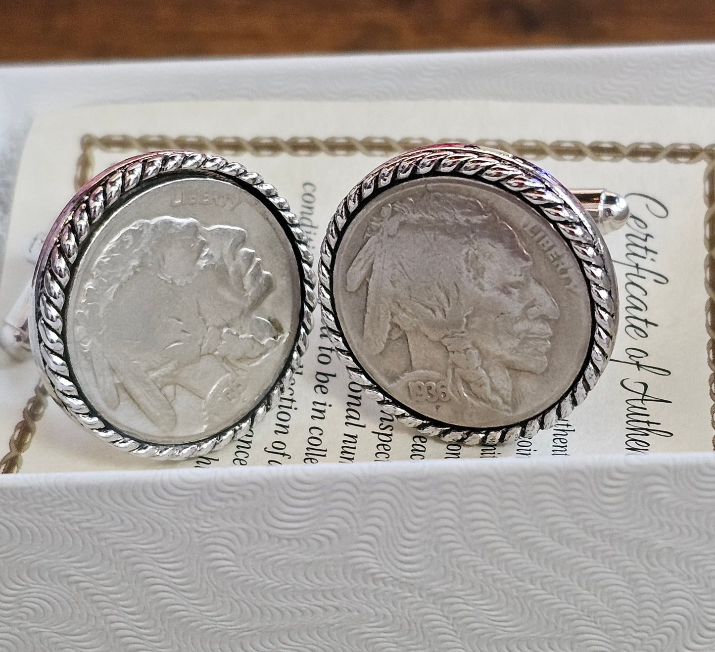 Cufflink - Silver Buffalo Nickel