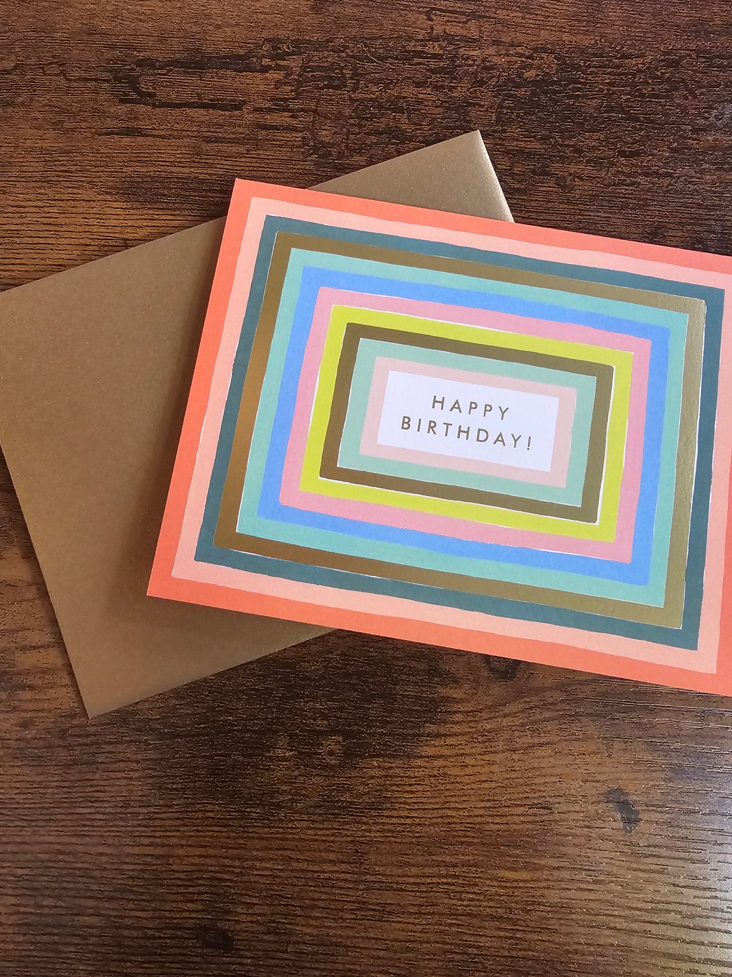 Card - Happy Birthday Rainbow Stripe