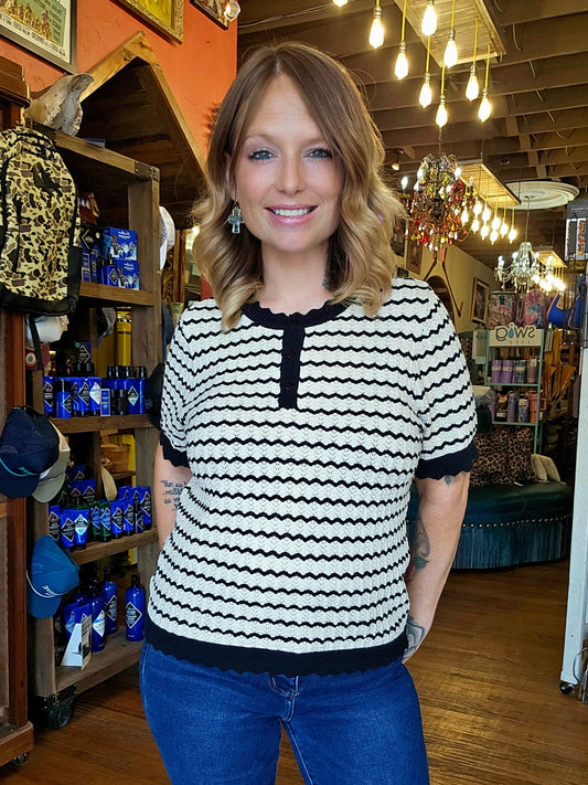 Blouse - Jodifl Textured Knit Henley
