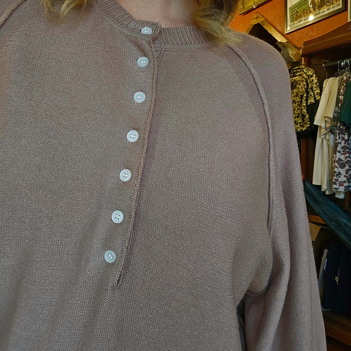 Sweater - Taupe Balloon Sleeve