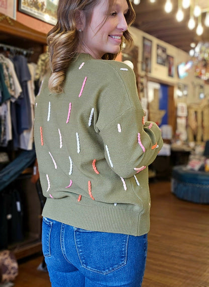 THML Sweater - Olive Long Sleeve Knit