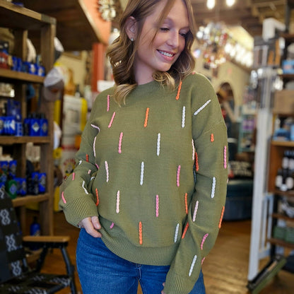 THML Sweater - Olive Long Sleeve Knit