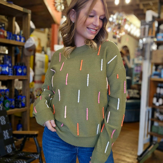 THML Sweater - Olive Long Sleeve Knit