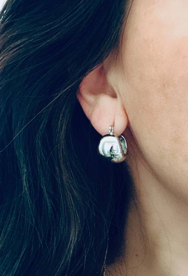 Earrings - Silver Rhodium Chunky Hoop
