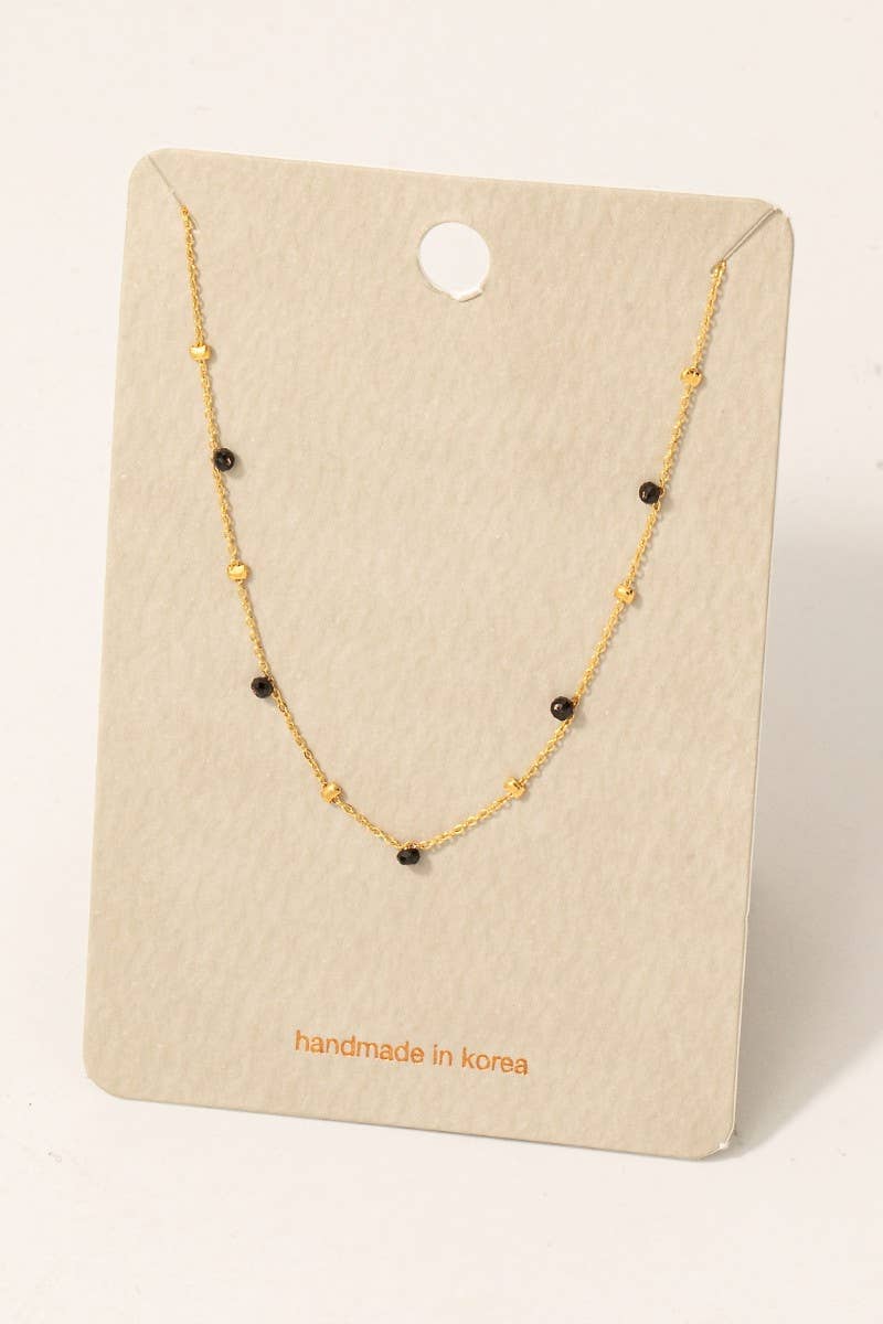 Dainty Mix Bead Charm Necklace