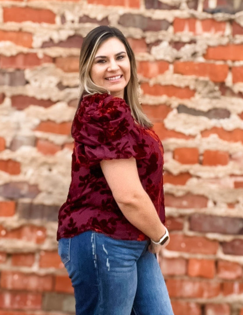 THML Blouse Puff Velvet