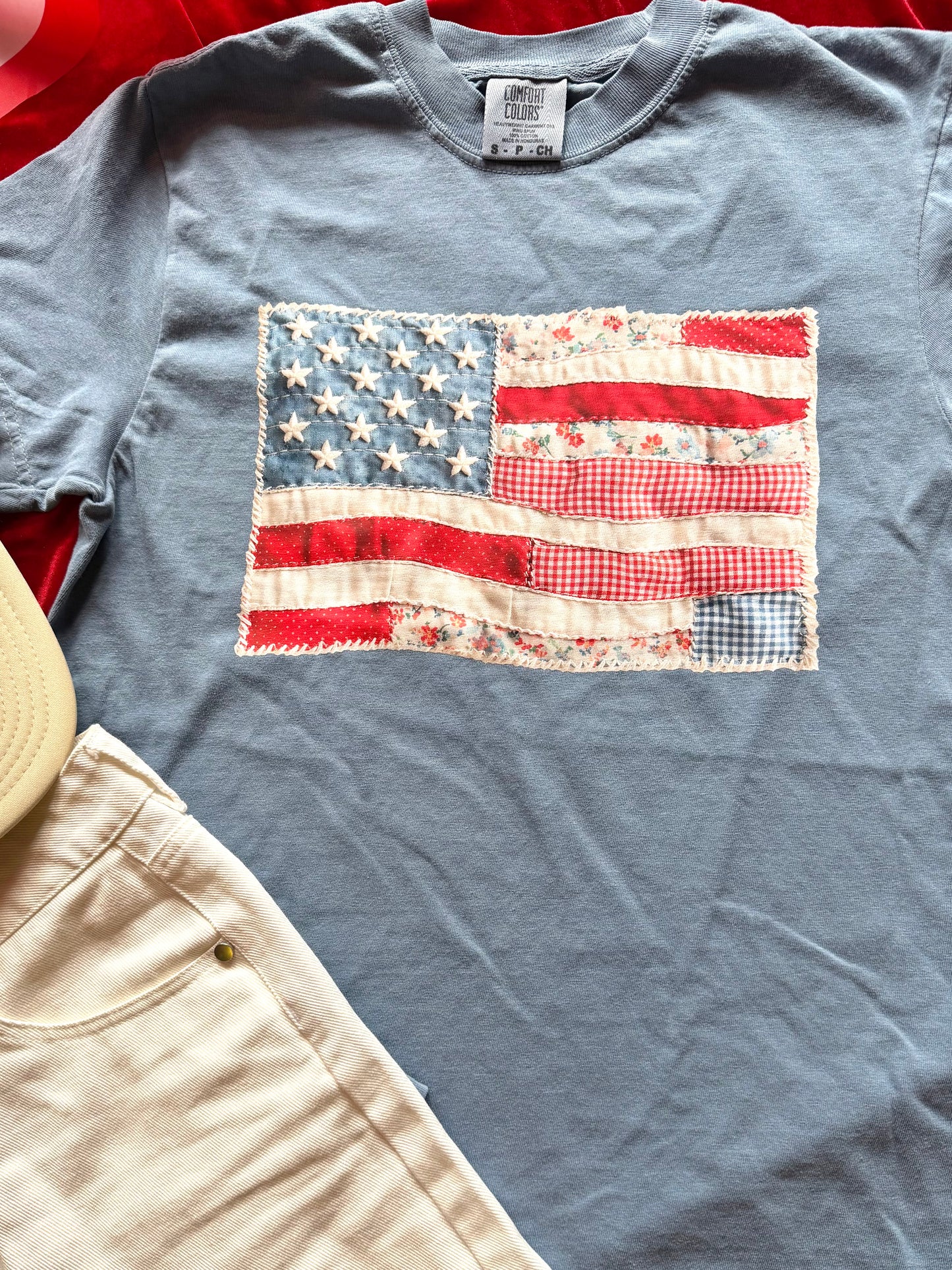 Tee - American Flag Patchwork