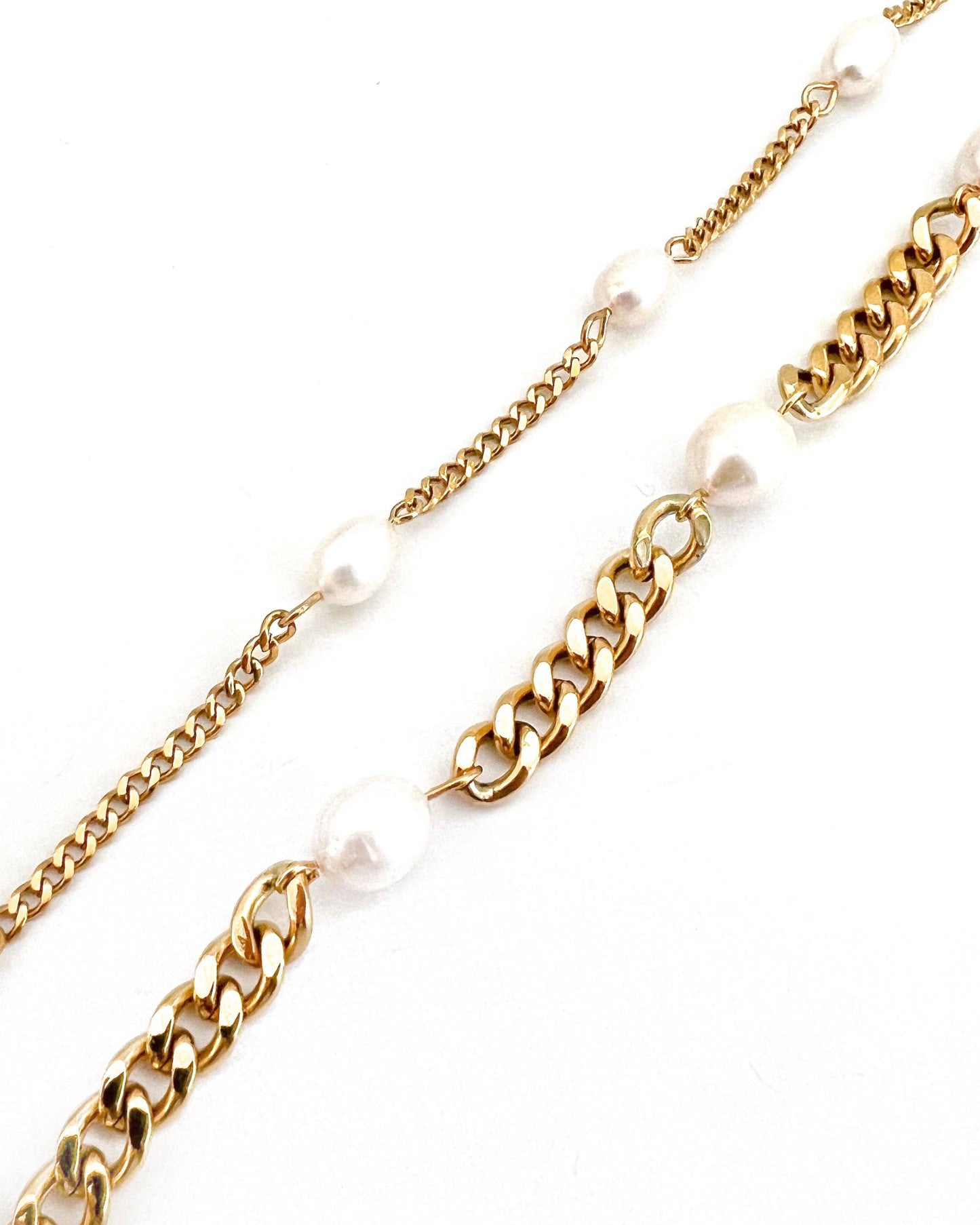 Jewelry | Bracelet Chunky Blinny Cuban Chain Pearl