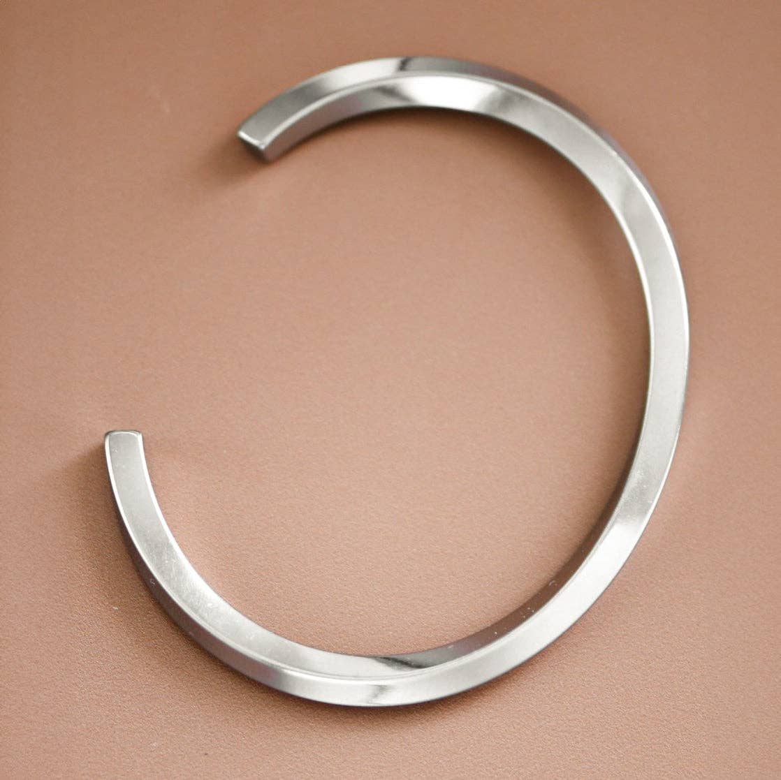 Cuff Bracelet - Silver Stainless Steel