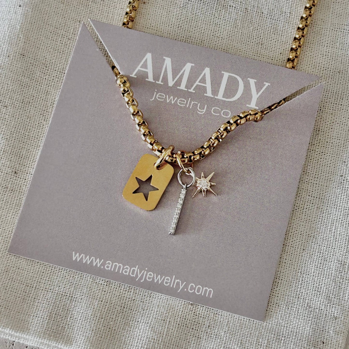 Necklace - Gold Plated Star Layering