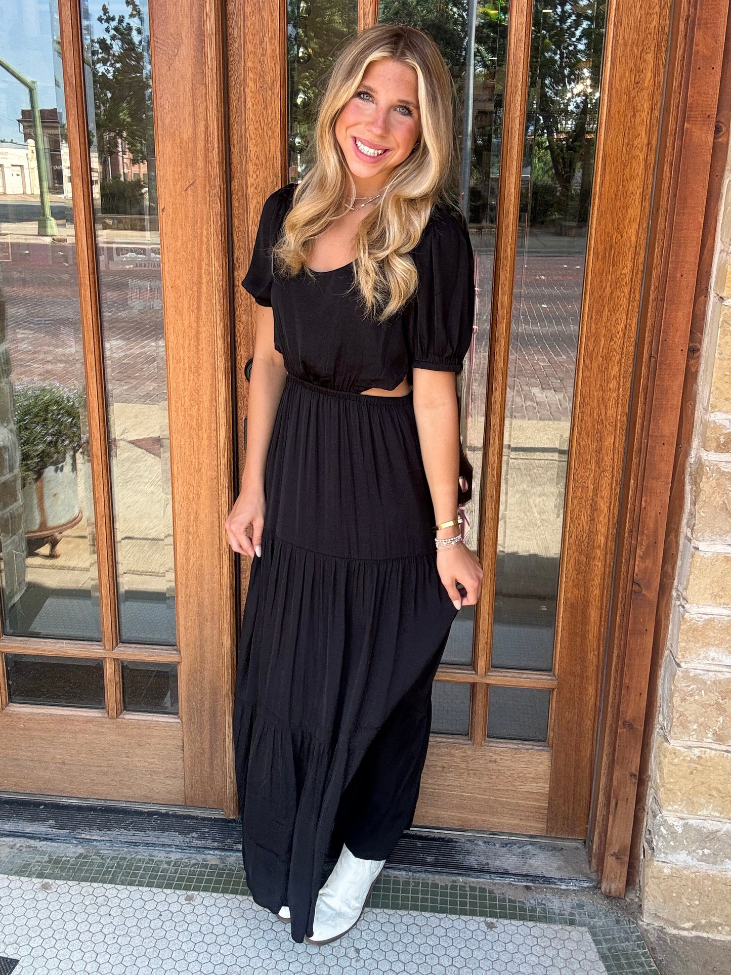 Dress - Balloon Sleeve Side Cut