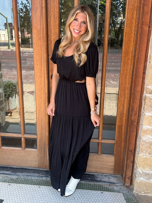 Dress - Balloon Sleeve Side Cut