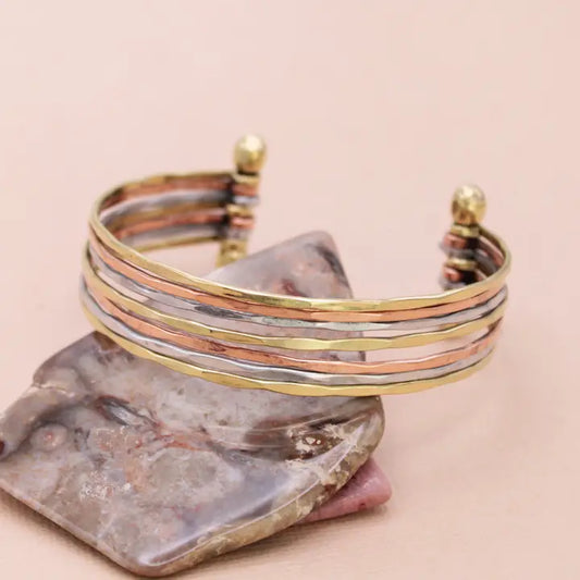 Jewelry | Bracelet Gold Hammered Metal Cuff