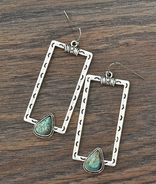Earrings - Boho Concho Turquoise