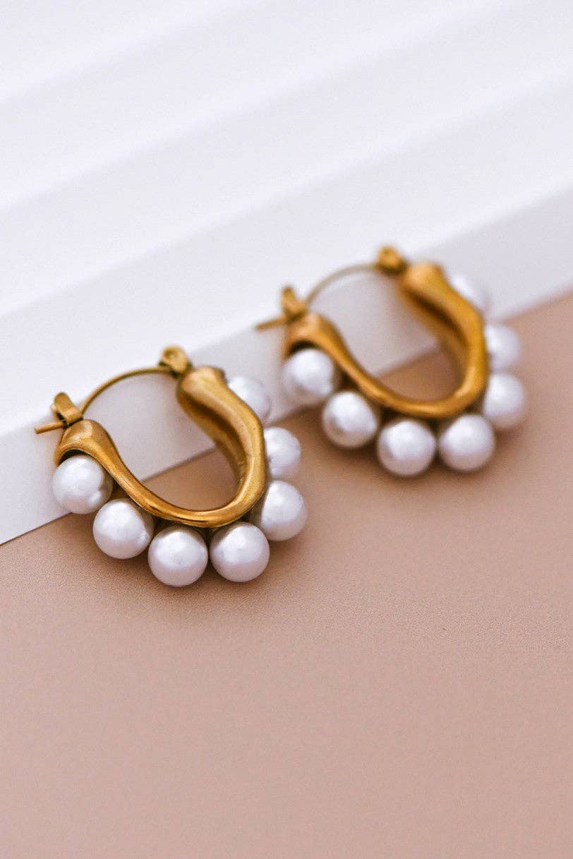 18K Gold Plated Pearl Pop Earrings