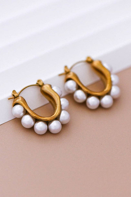 18K Gold Plated Pearl Pop Earrings