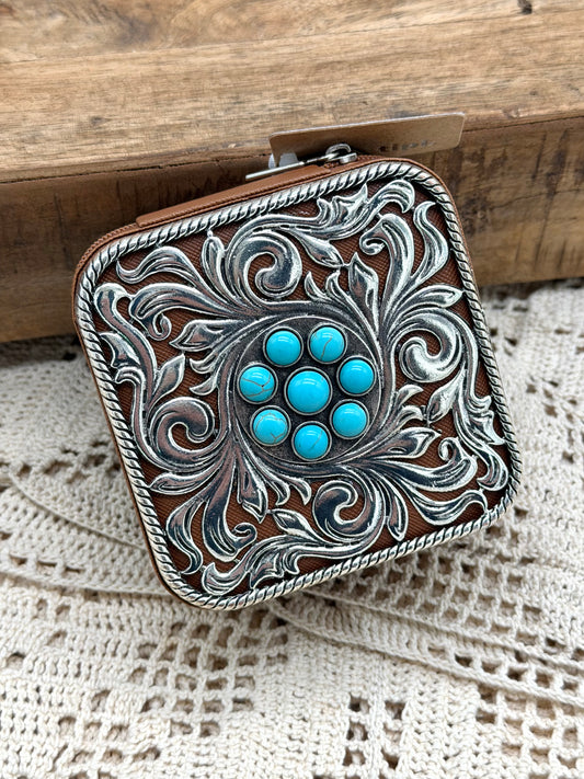 Jewelry | Case Storage Western Flower Turquoise Concho