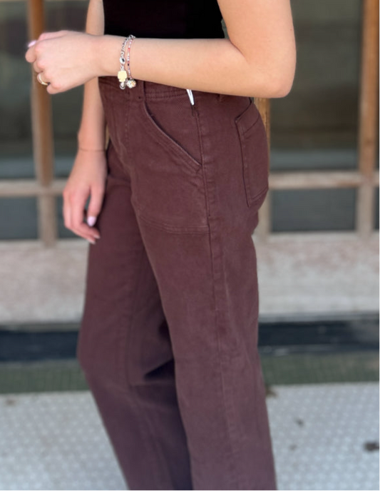 Bottoms | Risen Jeans High Rise Ankle Flare Patch Pocket