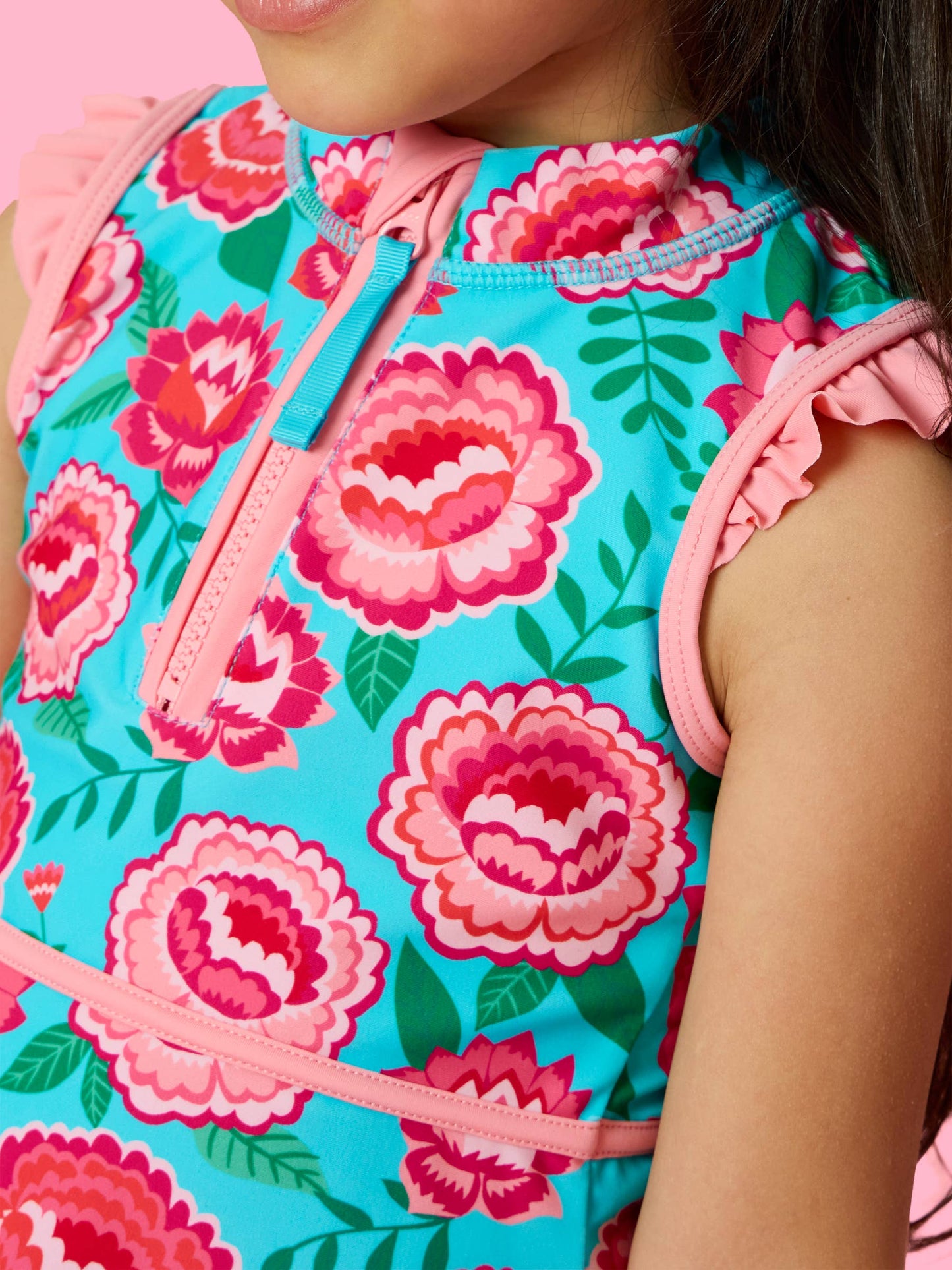 Set - Girls Bright Blossoms Flutter Sleeve
