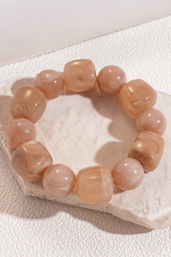 Cube Circle Cream Bracelet