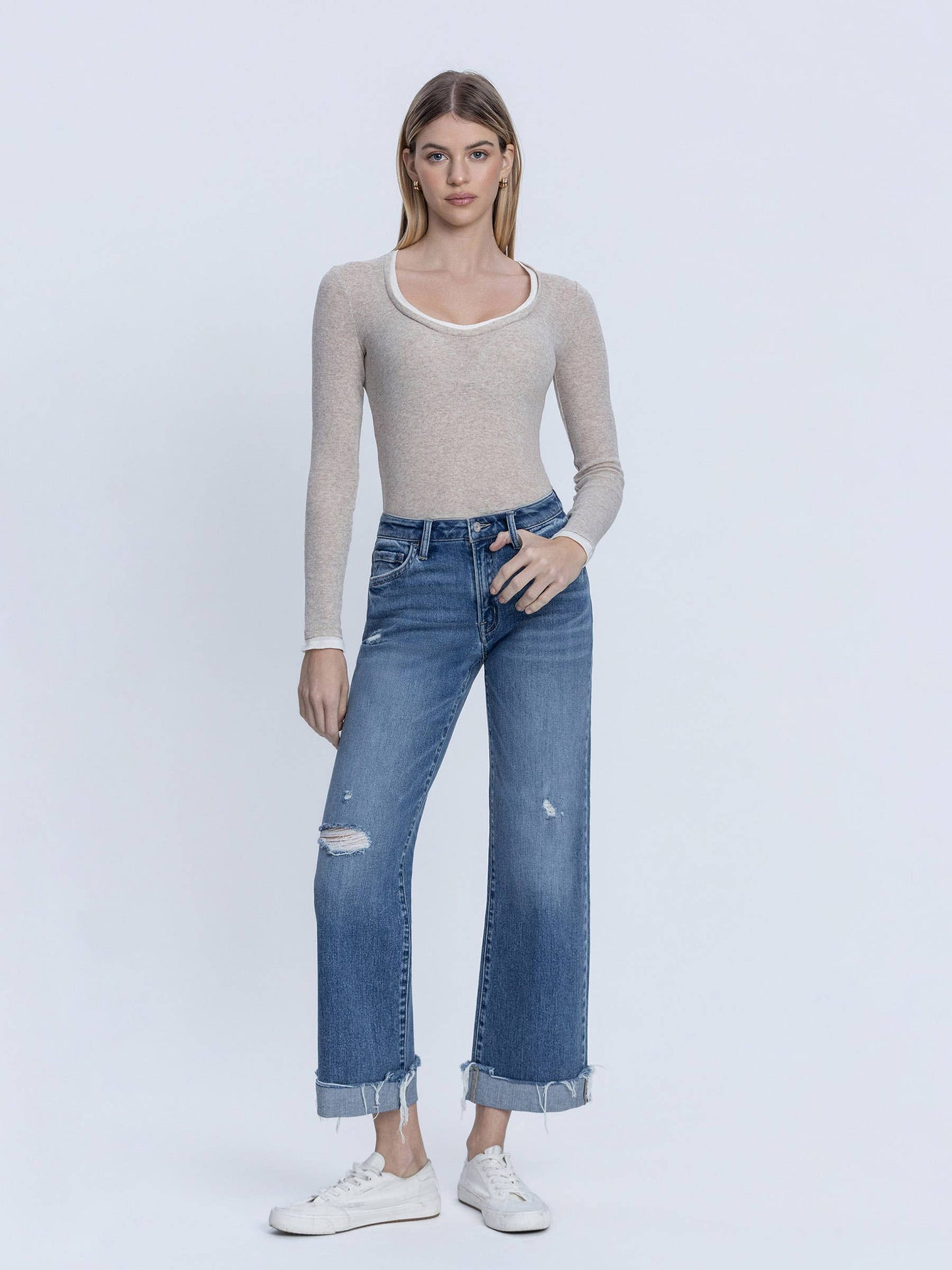 Jeans - Vervet Mid Rise Dark Wash