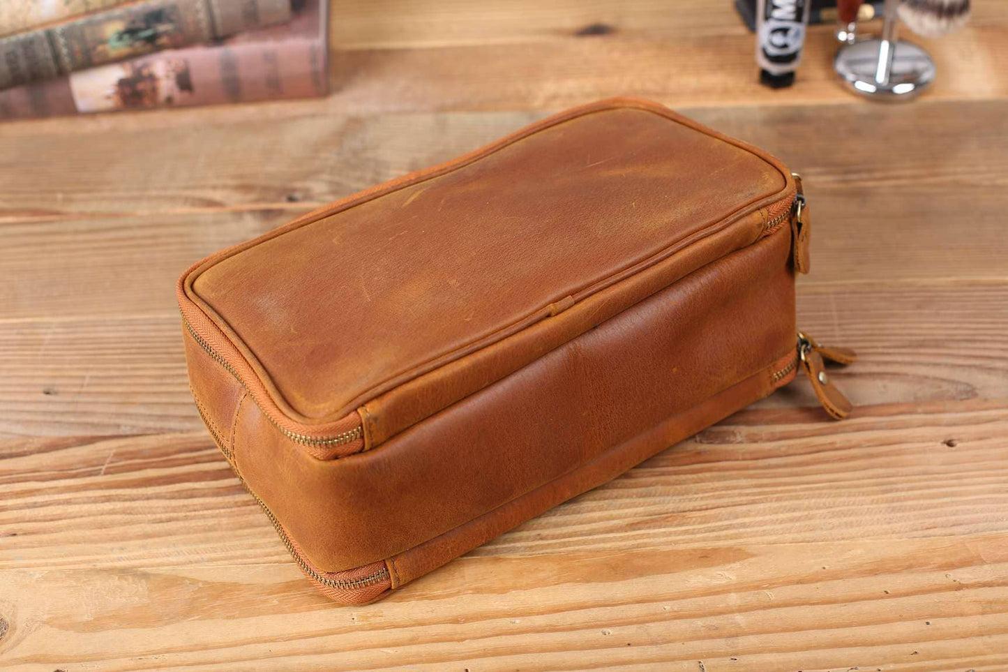 Groomsmen Gift Personalized Leather Toiletry Bag