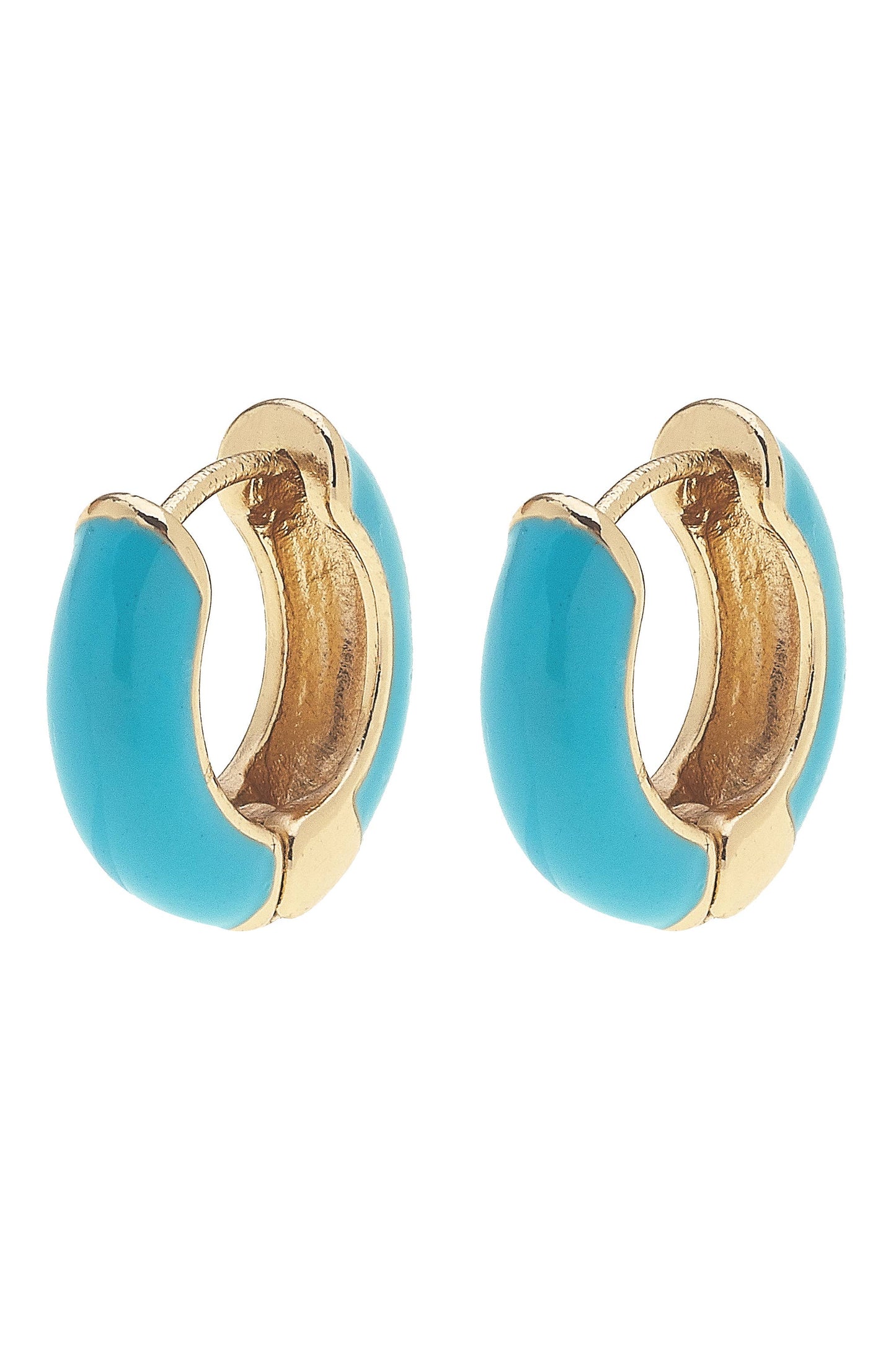 Earrings - Cici Hinged Enamel Huggie Hoop