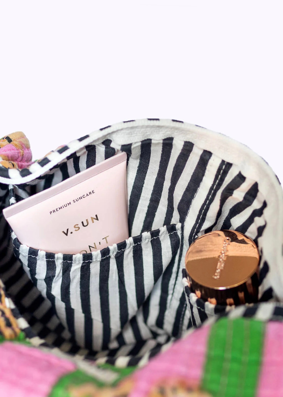 Sunshine Tienda Poppy Tiger Candy Handmade Cotton Cosmetic Bag (Large)