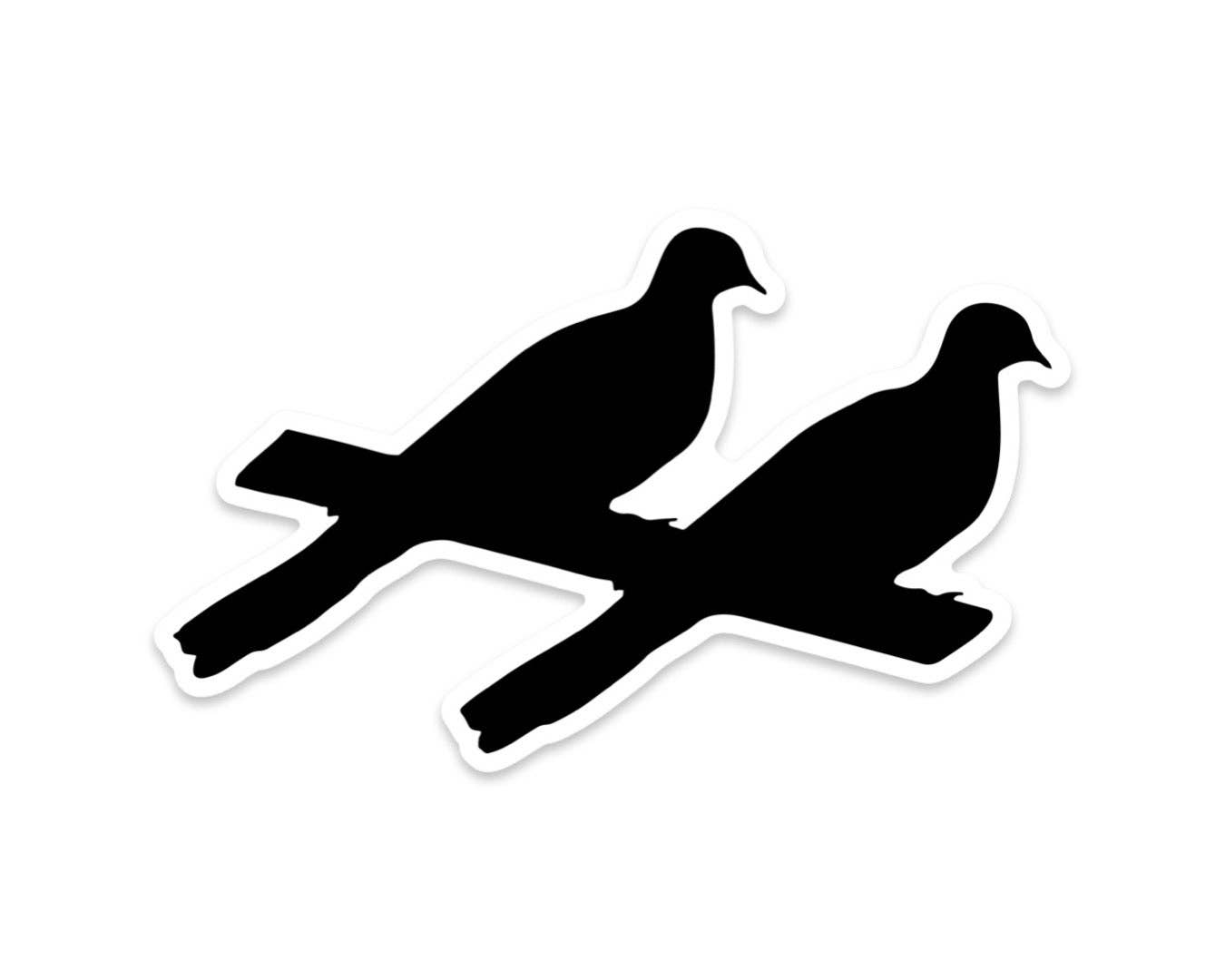 Sticker - Two Dove Decal Black/White