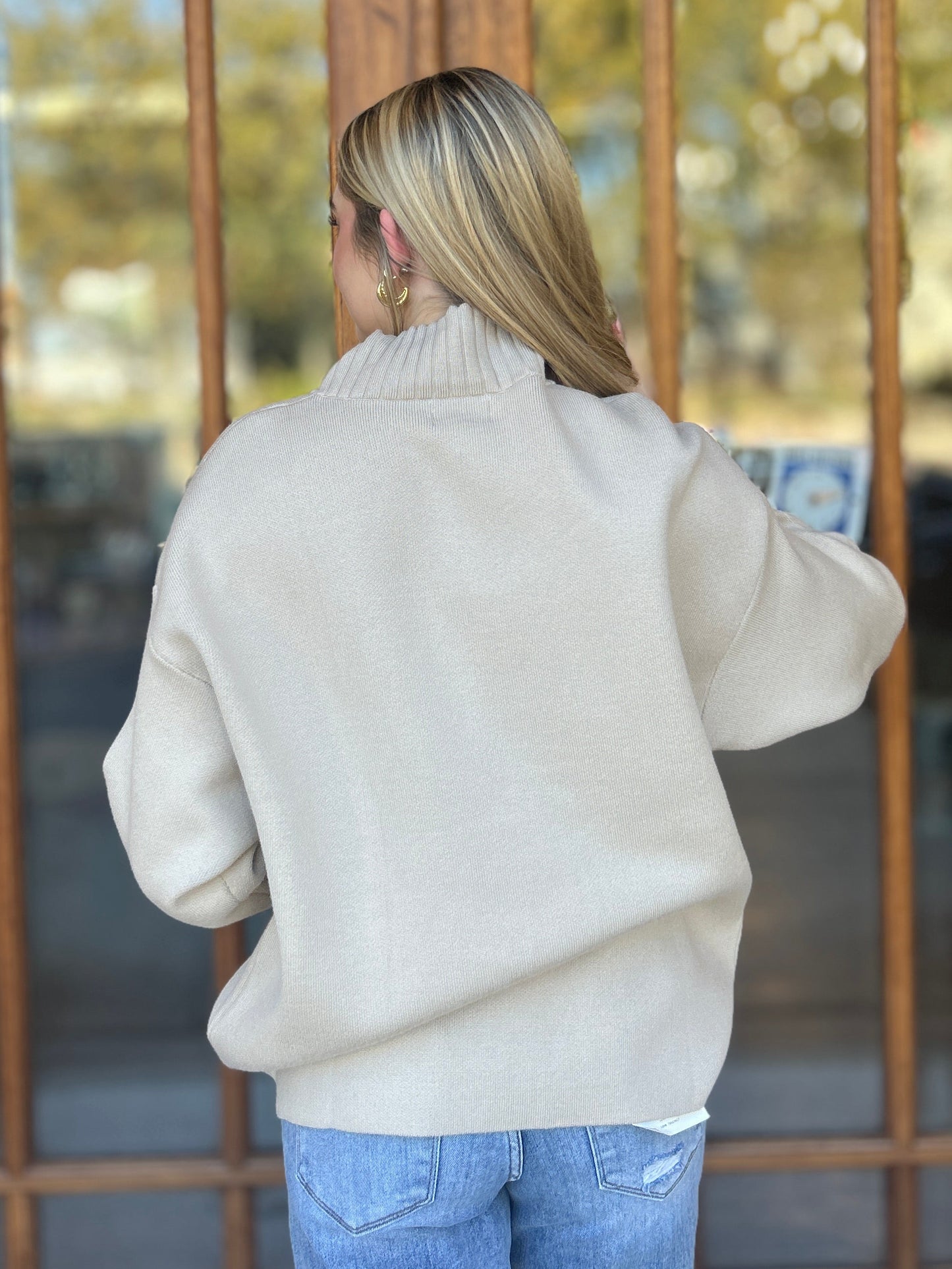 Tops | Sweater Heavy Knit Mock Neck