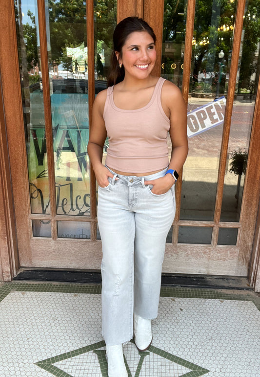 Bottoms | Arsenic Mid Rise Wide Leg