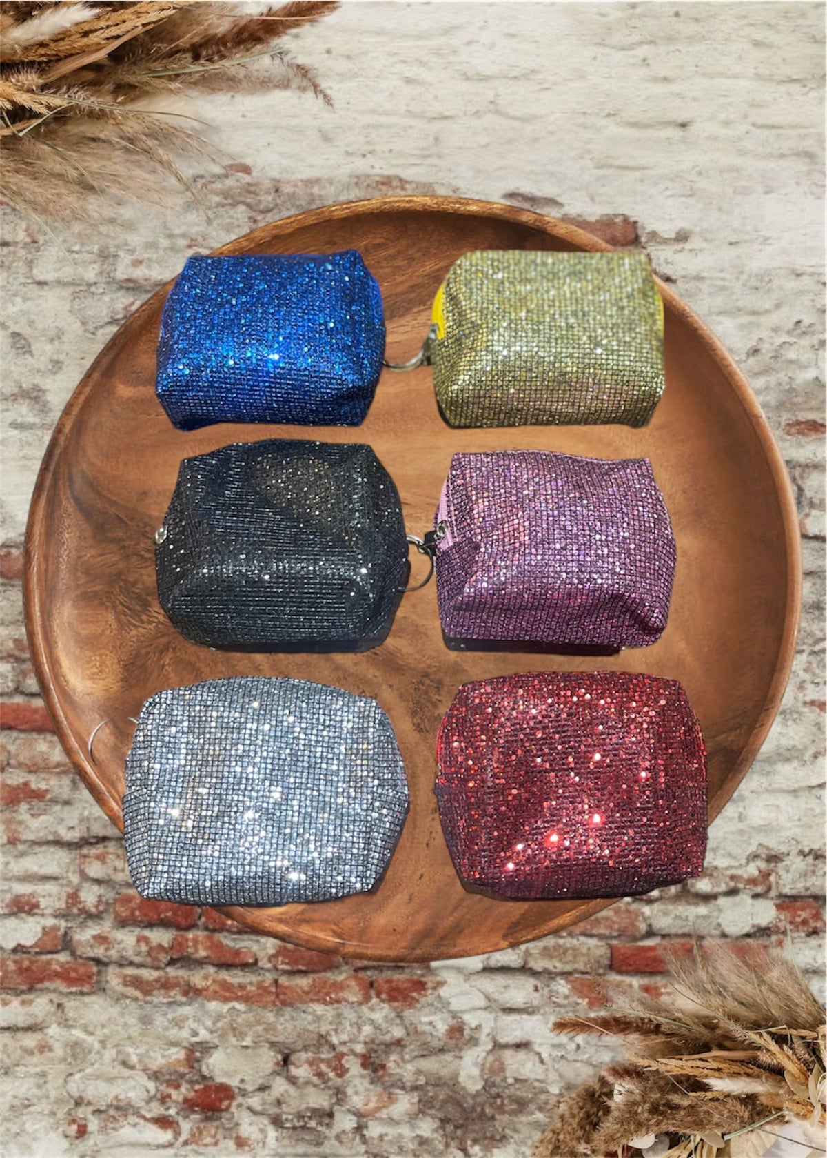 Mini Metallic Bling Glitter Coin Pouch