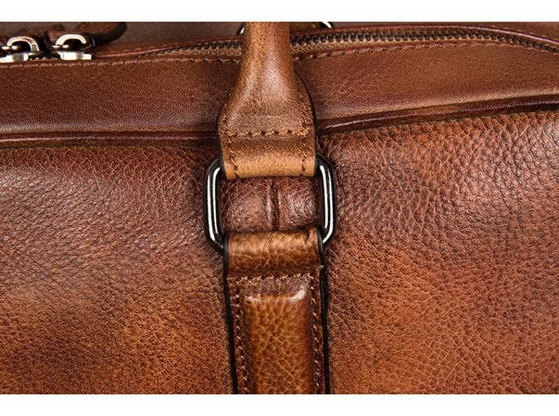 Full Grain Leather Briefcase-Laptop Shoulder Bag